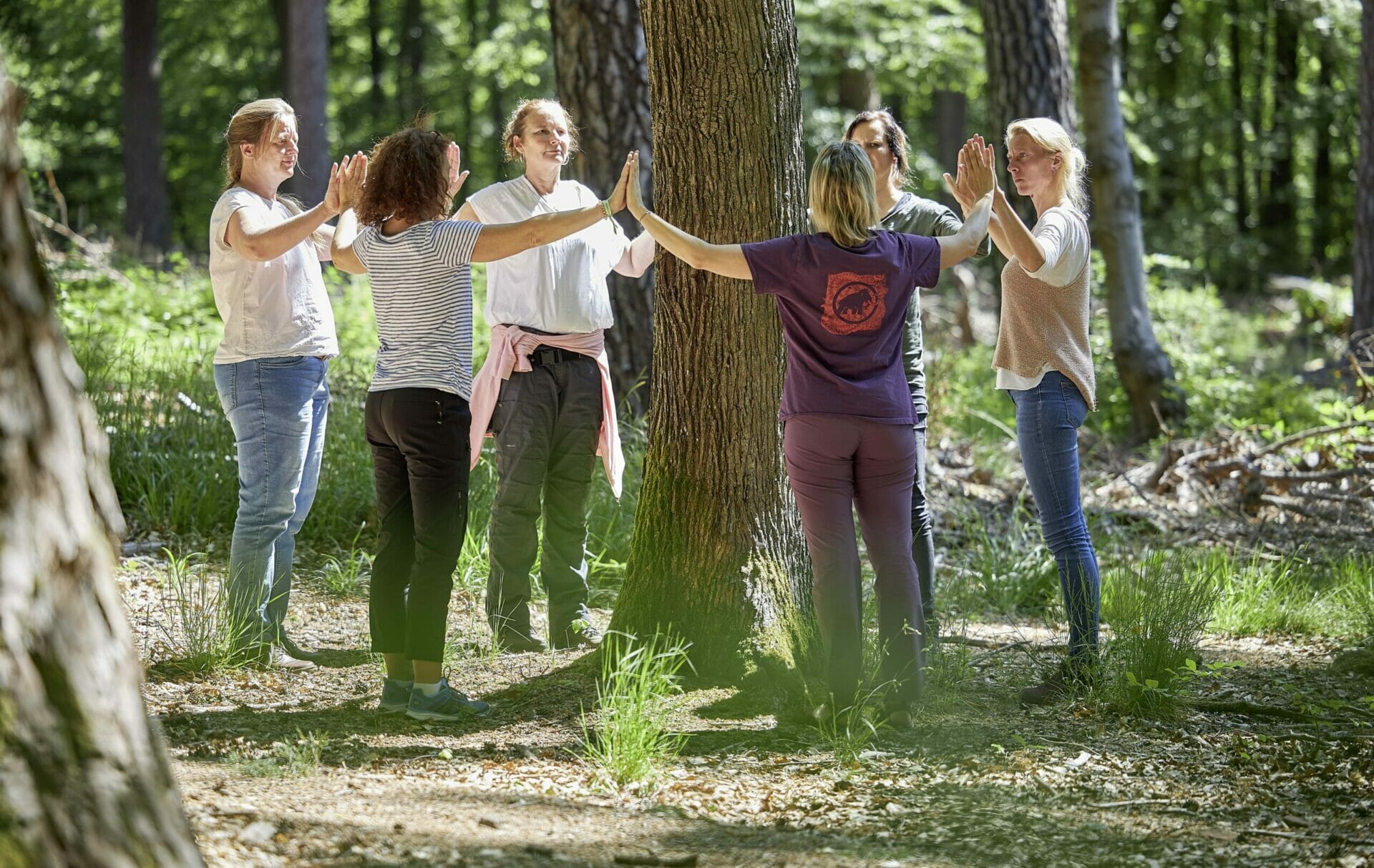 Waldbaden in der Gruppe
