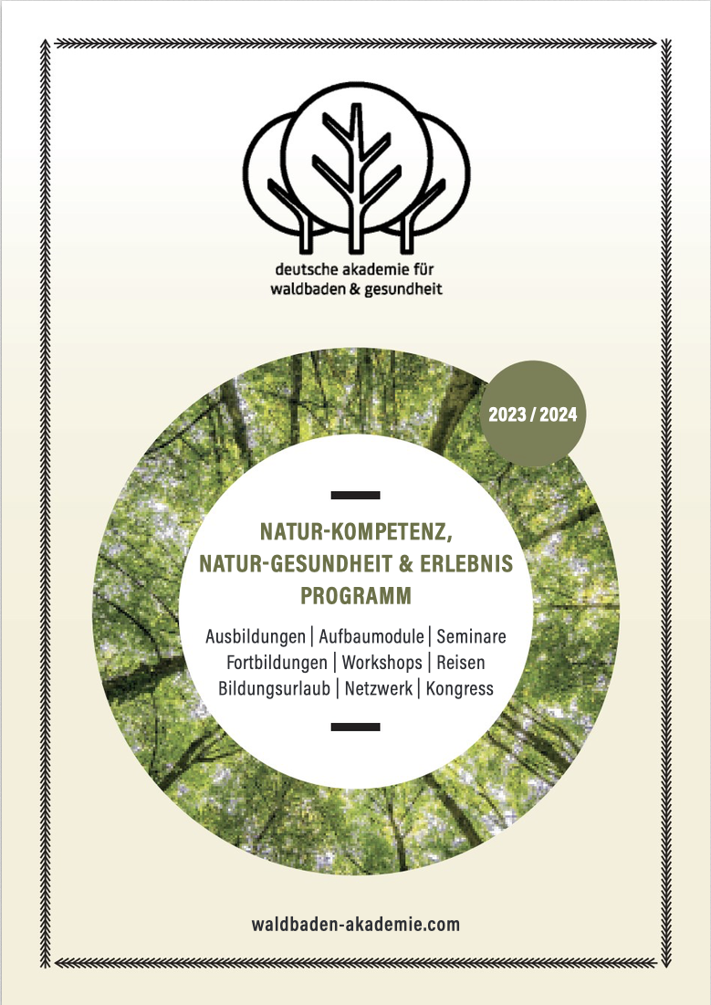 Cover des Katalogs der Deutschen Akademie für Waldbaden und Gesundheit